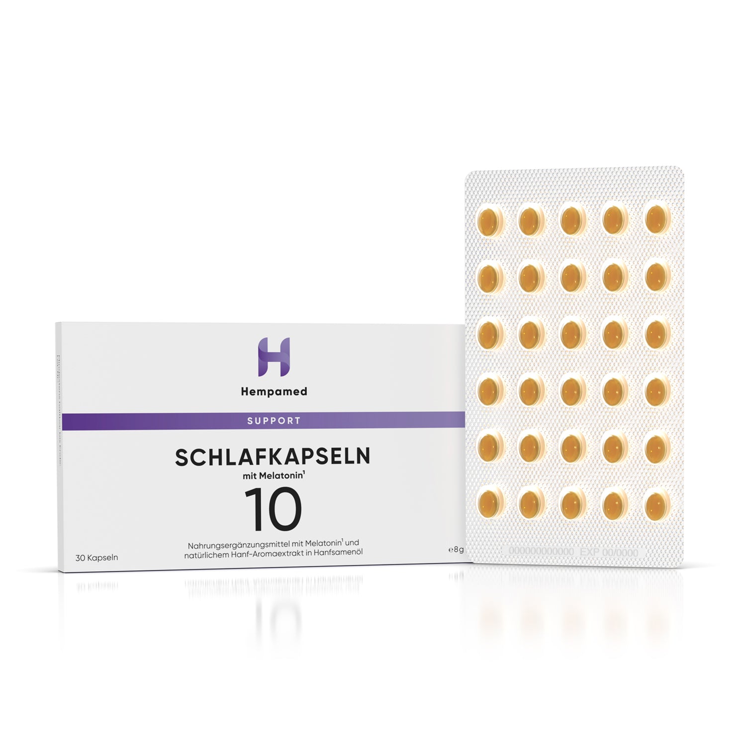 Schlafkapseln mit Melatonin 1mg 30 Stk. - Hempamed