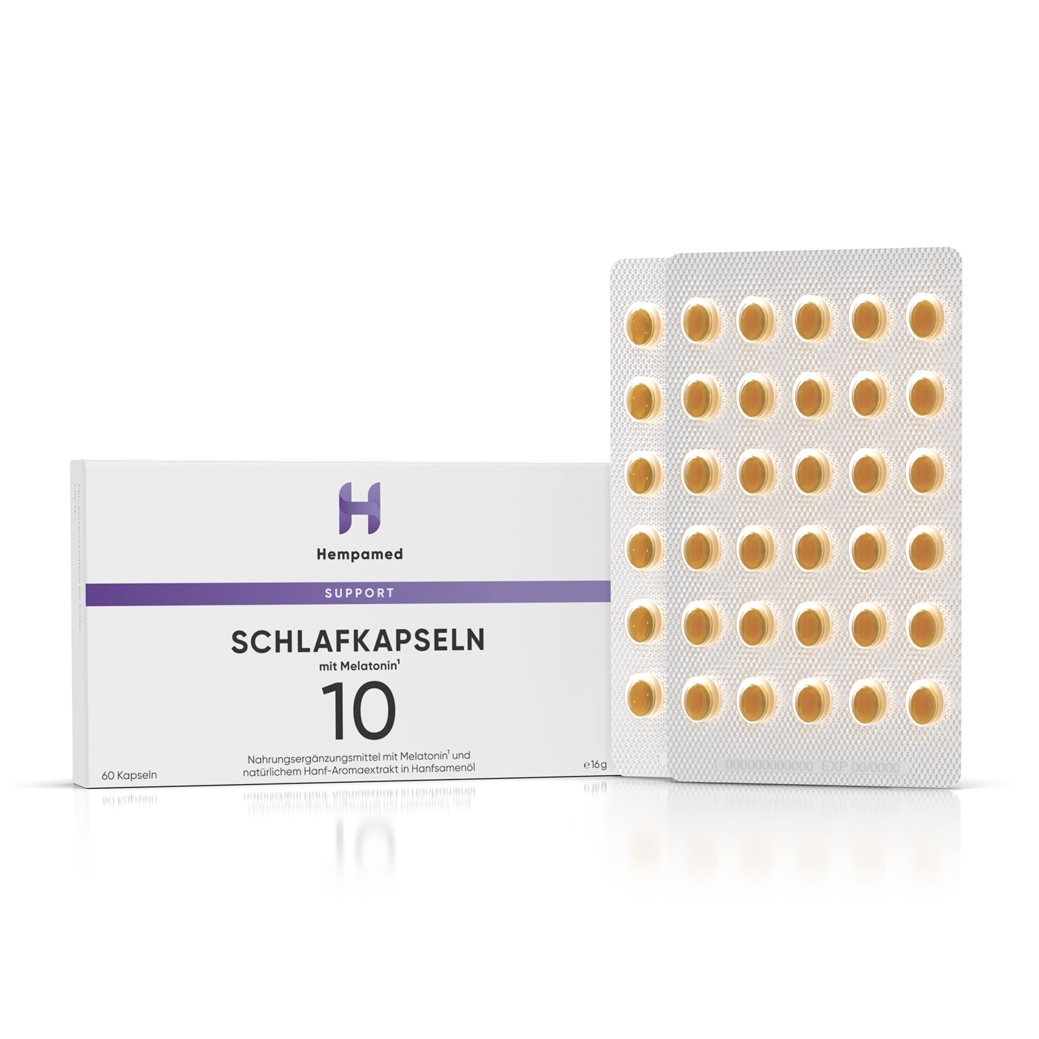 Schlafkapseln mit Melatonin - Hempamed 