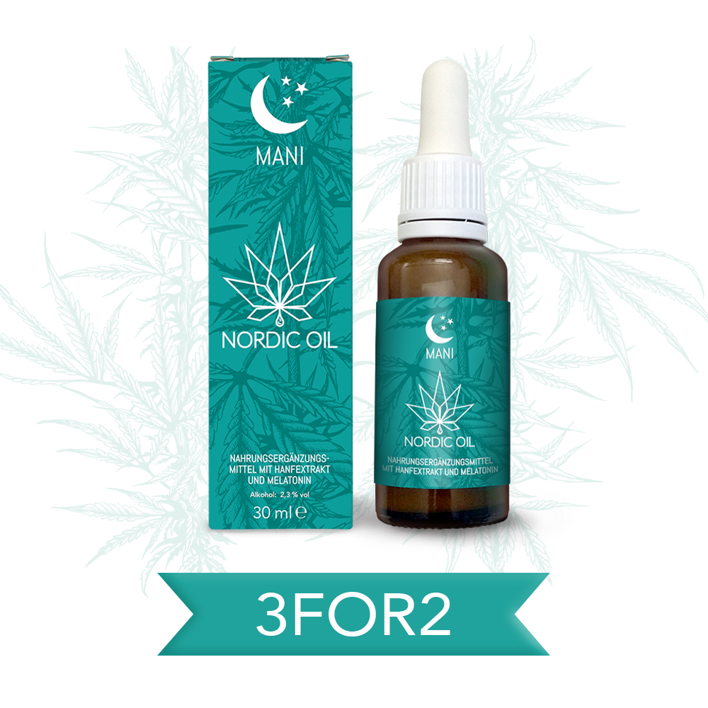 Tropfen 75mg Mani Drops + Melatonin - Nordic Oil